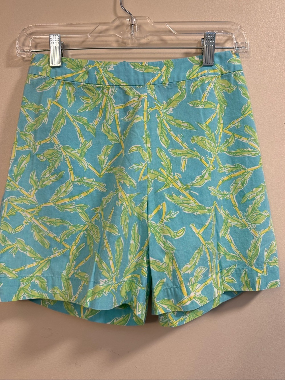 Lilly Pulitzer Blue and Green Leaf-Print Shorts
